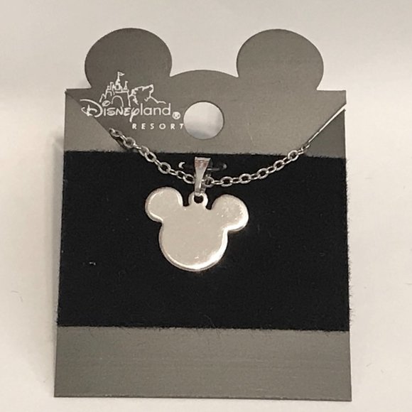 Mickey Mouse Ears Necklace Icon Silver Plated 19" Vintage Disney Disneyana - Picture 1 of 9